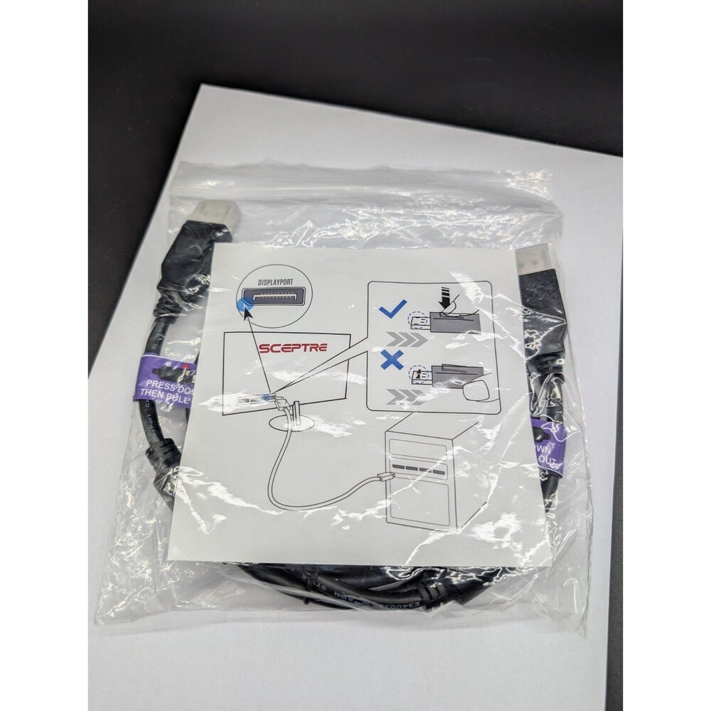 NEW Sceptre Display Port Cable DP Male to DP Cable Cord